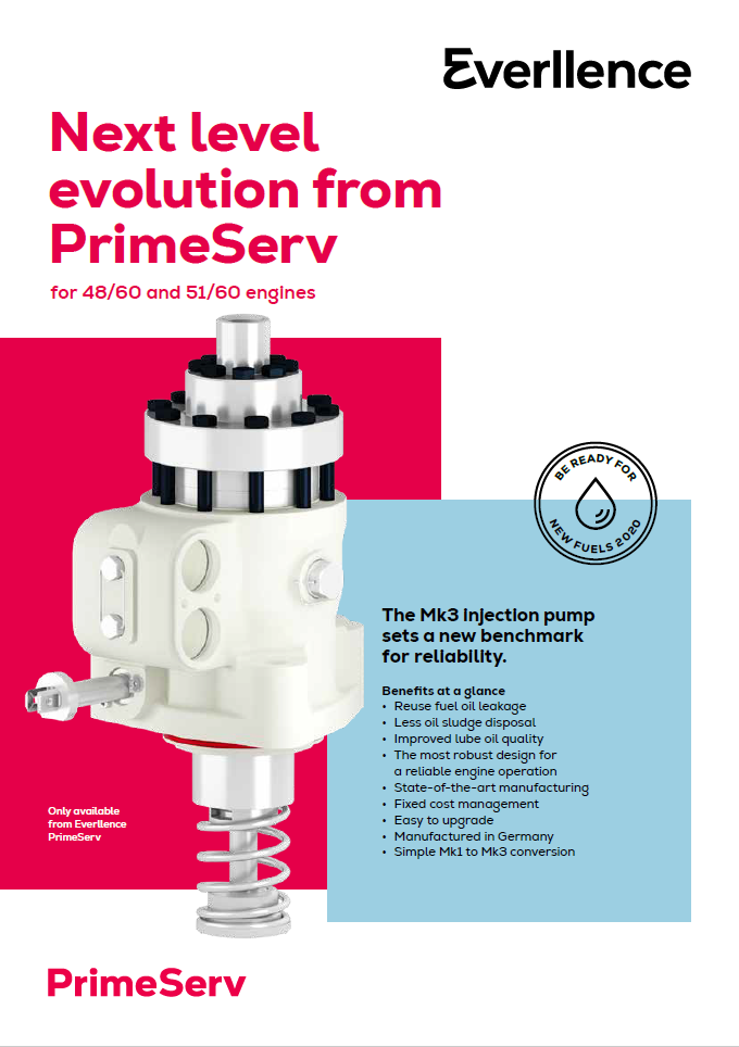 Mk3 injection pump – Next level evolution from PrimeServ for 4860 and 5160 engines